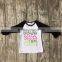 baby girls three quarter icing boutique raglans white black top shirts pencil Ruler crown children clothes back to school cotton