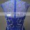 Elegant Real Sample Sleeveless High Collar Beads See-through Back Chiffon Evening Dress