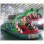 Newly Popular Green Color Inflatable Crocodile Obstacle Course for kids outdoor playground