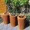 rustic flower pots& planters garden cup and saucer planter corten steel planter