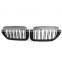 1 Pair Matte black Double Slat Line Front Grille Kidney grill for BMW 5 Series G30 G31G38 2017 2018 2019