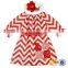 2019 Valentine Day Red and White Chevron Dress Baby Pakistani Baby Cotton Dress Wholesale Children's Boutique Clothing