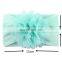 Baby Girl Nylon Headband with big chiffon flower Kids Solid Color hair bands 12Colors