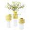 Modern Hot Sale Yellow Grid Flower Ceramic Porcelain Vase for Hotel Home Office Decoration