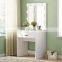 Wooden Mirrored Dressing Table, Makeup Vanity Dressing Table Dresser Desk for Bedroom