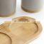 China supplier ceramic bathroom set accessories bamboo bathroom accessory with tray 4 pcs bathroom set
