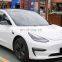 Car Front Blade Trim For Tesla Model 3 Accessories Carbon Fiber ABS Black Matte Car sticker