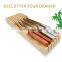Kitchen Bamboo Knife Block Holders 12 Knives Drawer Organizer And Holder In-Drawer