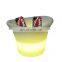 New Design Wholesale Rechargeable Light Up Beer Cooler Plastic Wine Ice Bucket Tongs Double-layer Hotel Bar Wine Bucket