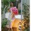 Pink Carnation Rose Crochet Flower Bouquet Blanket