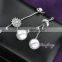 Adjustable size imitation jewelry white gold crystal finger chain ring bracelet
