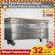 46 in. 9 drawer stainless steel mobile tool cabinet with solid wood top, black