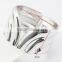 Top quality mirror polish alloy metal spring open silver Irregular cuff bangle