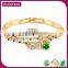 Gift Women'S 2016 Tassel Green Gemstone Light Weight Gold Necklace Set