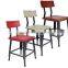 AKKS WOODEN SEAT AND BACK REST INDUSTRIAL DINING CHAIR SET