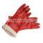 Red PVC Coated Work Gloves Chemical Resistant Safety PVC Gloves
