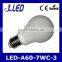 Ceramic body high quality led a60 bulb 7w e27