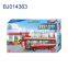 Education plastic diy toy lovely kids 3D block double-decker bus