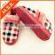 Latticed cotton fabric ankle boot slipper