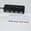 4-Port USB 2.0 Hub with Individual Power Switches and LEDs