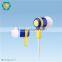 Deep bass flat cable earphone for mobile phone plastic in-ear earphones for MP3