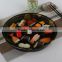 Embossing sakura thickness round PS sushi tray with clear lid