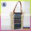 Bohemia national style beach bag and polyester with jute and cotton handbags pp handle