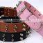 Fashionable Round Metal Ball Free Sample PU Dog Collar Leather