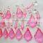 6.9-5 Pink Girls Rose Chandelier Drops Glass Crystals Shabby Droplets Chic Bundle Beads Vintage Look