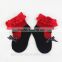 Wholesale custom soft and breathable cute baby shoe socks with bowknot lace made of cotton