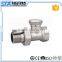 ART.5047 Competitive Price Copper China Supplier Forged Nickel Plated Brass Male Threaded Angle Radiator Valve With Brass Handle