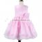 Factory Price Soild Color Baby Girl Frill Dress O Neck Sleeveless Baby Girl Frill Dress