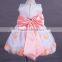 2015 flower printed sleeveless Princess dress summer hot sale  new girls party wear dress for children