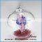 Christmas Ornaments - Medium Clear Glass Ball Ornaments 2.75 Inches - Christmas Tree Ornaments - Resin diamond and shoes inside