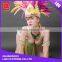 Fashion sexy yellow purple feather golden beaded tassel carnival suit