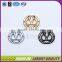 Beautiful shiny plating custom sewing metal badge for clothing