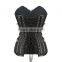 waist slimming steel bone corset in black