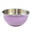 20cm slim shape silicon bottom mixing bowl set stainless steel salad bowl