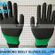 EN388 outside 13 gauge nylon and inner 7 gauge acrylic double liner 3/4 coated foam latex gloves thermal