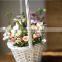 handmade white wicker flower basket wedding flower basket with plastic liner
