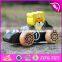 2017 New design tiger shape kids toy wooden cars W04A334