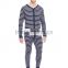 Plus size adult onesie pajamas Long Sleeve Stripe Waffle Knit mens onesie