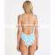 Retro High Cut One Piece For Women Custom Low Scoop Back High Cut Legs Swimsuit Polyamide Elastane Blend Material Swimwear