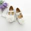 pure white floers shoes with pearl teenager child fancy elegant shoe