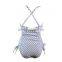 dot print fabric ladies one piece swimwear