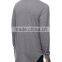 Distressed heathergrey long sleeve knit mens hoodie&sweatshirt