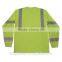 Mens ANSI hi Vis Long Sleeve 3M8710 Heat-applied Reflective Tape Security T-shirt