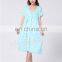 Bamboo fiber pajama button sleep dress for ladies short sleeves