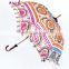 Women's Cotton Embroidered Umbrellas Maroon Ethnic Sun Protector Parasol Indian Embroidered Sun Parasol Vintage Decor Umbrella