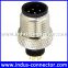M12 male d type moulding waterproof 4 pin insert shielded connector for industry